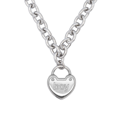 boy Heart Lock Necklace