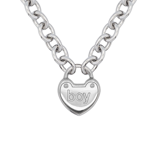 boy Heart Lock Necklace